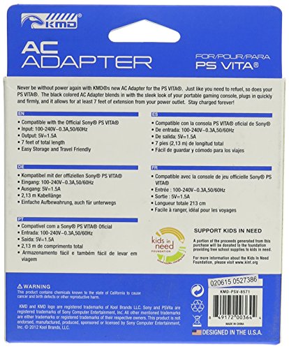 KMD PSVita AC Adapter Home Charger - Sony PS Vita