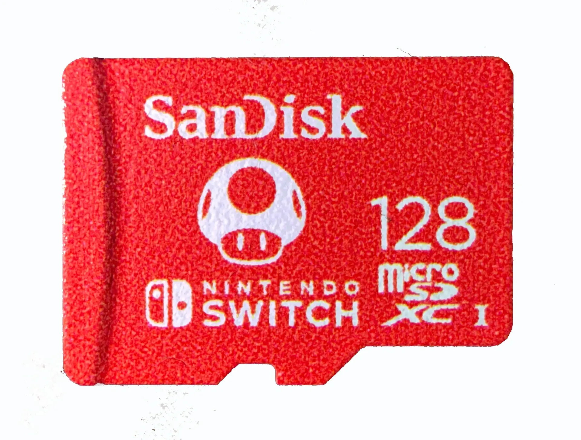 SanDisk Nintendo Switch 128GB Micro SD Red Toad Mushroom Memory Card