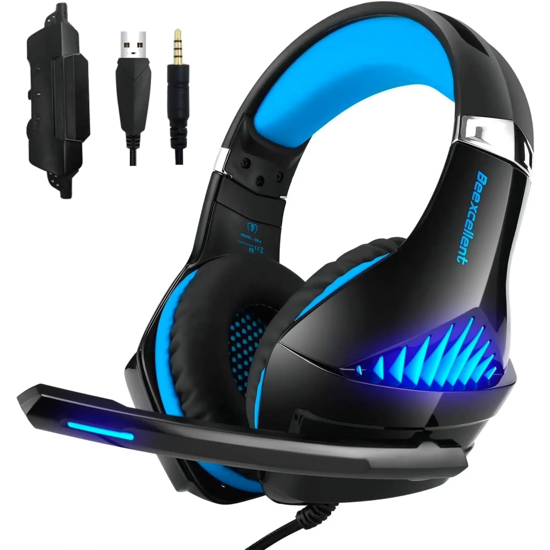 Beexcellent Pro Gaming Headset for PS4 PS5 Xbox One Switch with Noise Cancelling Stereo Bass
