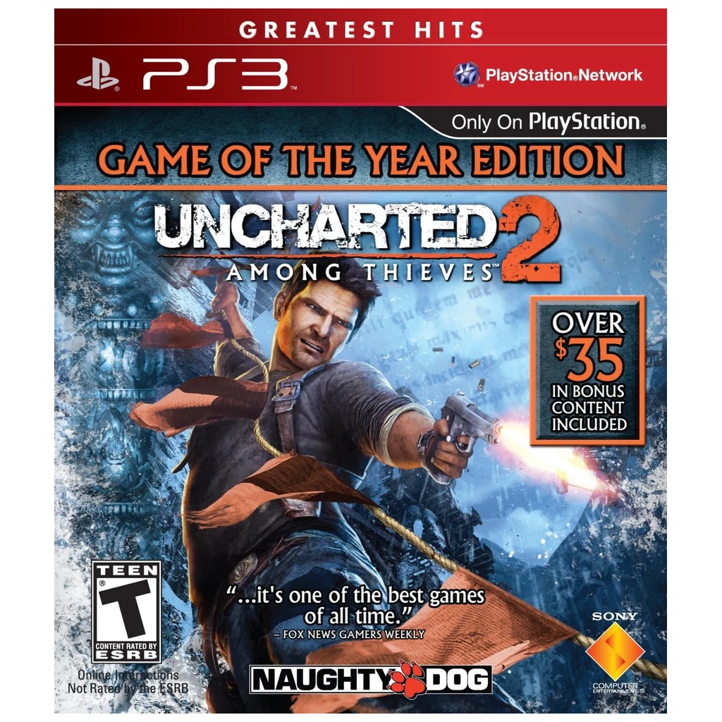 PS3U-UNCHARTED 2: AMONG THIEVES GAME OF THE YEAR EDITION (GREATEST HITS) (DISC ONLY)
