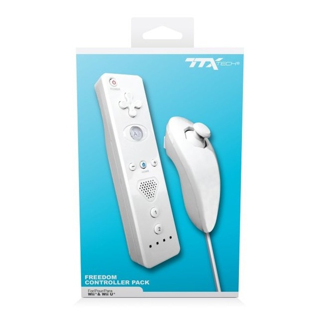 Wireless Remote Control w/ Action Plus & Nunchuk for Wii and Wii U - White