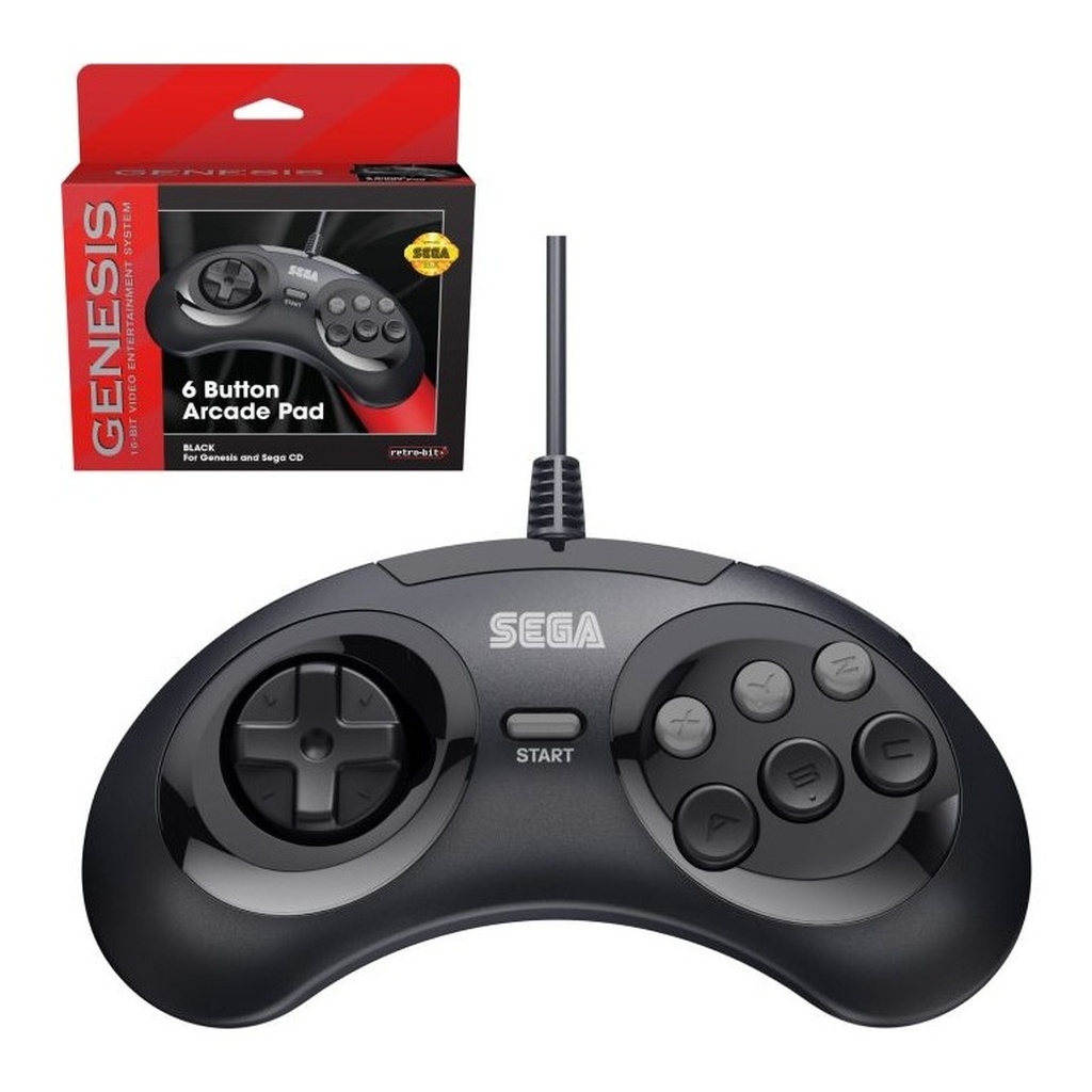 SEGA Genesis 6-Button Control Pad - Original Port - Black