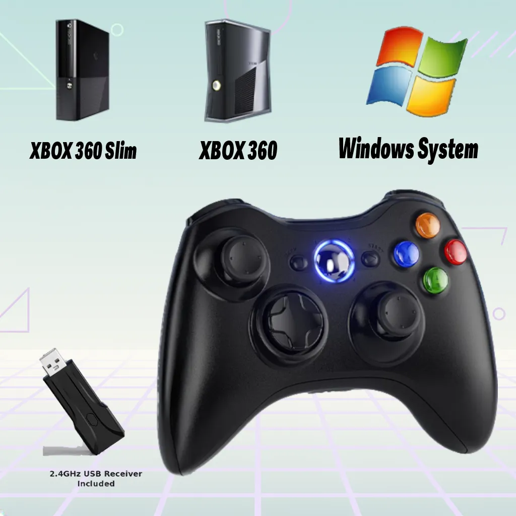 Xbox 360 Wireless Controller, 2.4GHZ Xbox for Xbox 360 Slim and PC