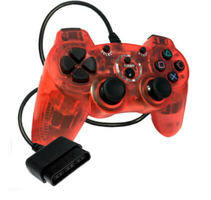 OLD SKOOL DOUBLE SHOCK PS2 CONTROLLER (RED)