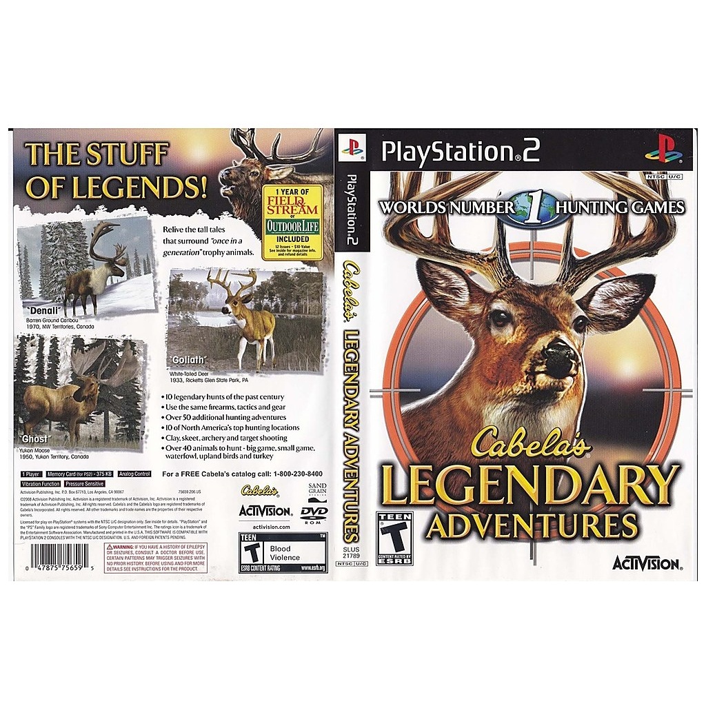 PS2U-CABELA'S LEGENDARY ADVENTURE