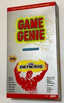 COMPLETE GAME GENIE VIDEO GAME ENHANCER (SEGA GENESIS) CART BOX MANUAL