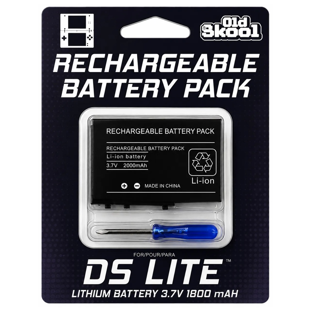 OLD SKOOL NINTENDO DS LITE BATTERY PACK REPLACEMENT RECHARGABLE